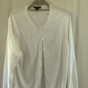 White crew neck Cardigan